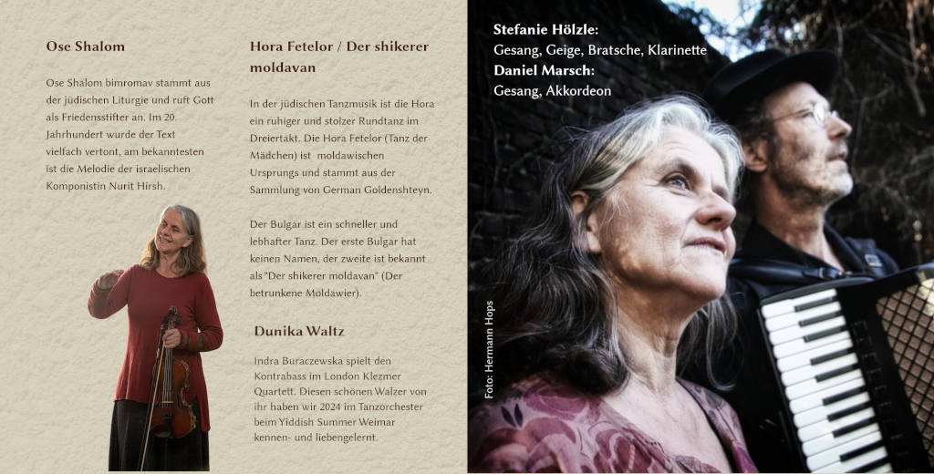 Tangoyim CD Abi gezunt, Booklet