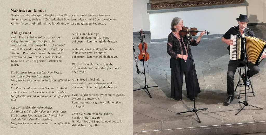 Tangoyim CD Abi gezunt, Booklet
